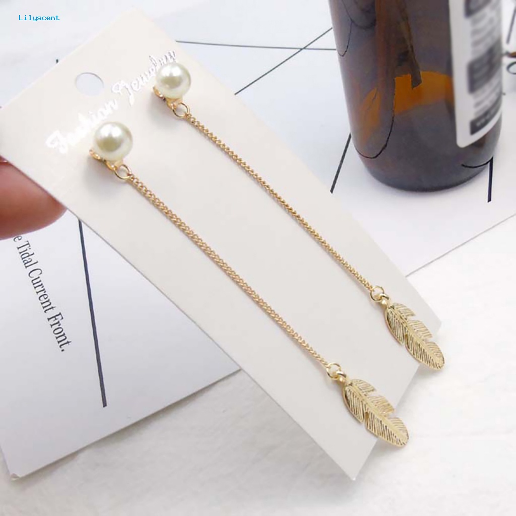 Anting Tetes Bahan Alloy Lilyscent Untuk Gadis Pearl Earing Mudah Digunakan