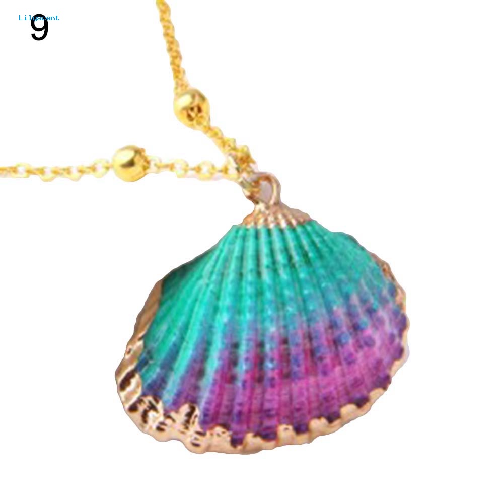 Lilyscent Bohemian Wanita Manik-Manik Keong Cowrie Shell Liontin Rantai Kalung Perhiasan Hadiah