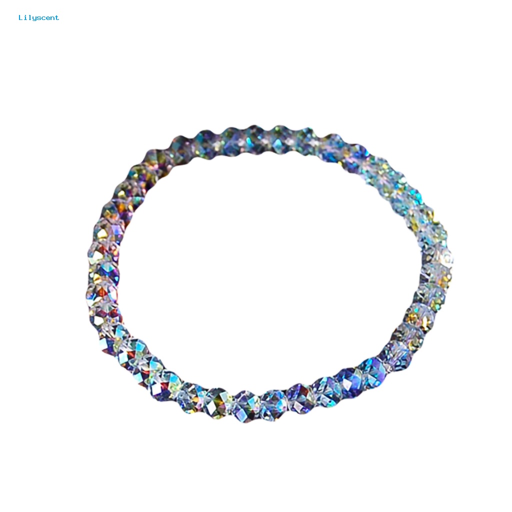 Lilyscent Alloy Bangle Untuk Belanja Wanita Elastis Shiny Bead Bracelet Bangle Indah