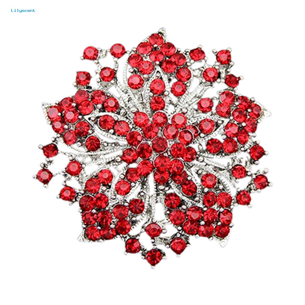 Lilyscent 8warna Bros Berlian Imitasi Untuk Pernikahan Wanita Shiny Rhinestone Flower Brooch Menawan