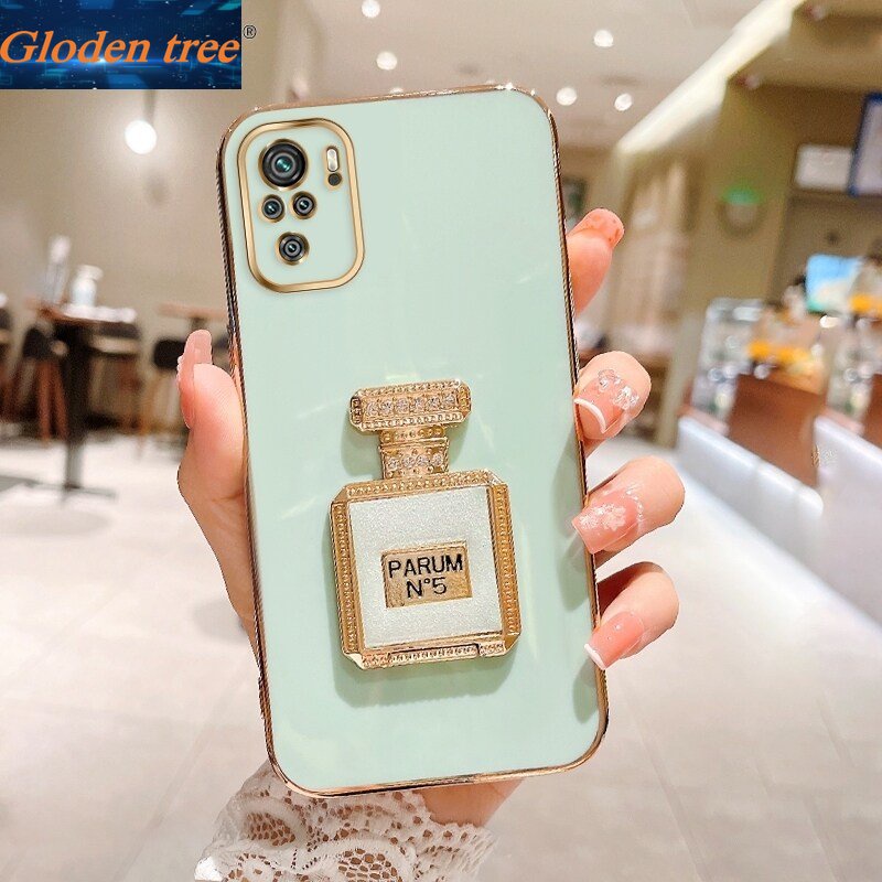 Gloden tree Casing Case Untuk Xiaomi Redmi Note10 Pro Note 10S 5G 4G Note10 4G Note 11S Case Dengan Botol Parfum Tendangan Lipat Cakupan Penuh Casing Kamera