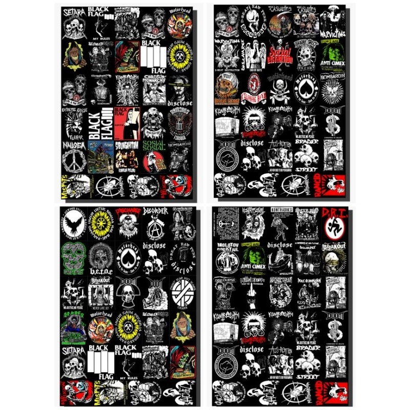 

cod stiker anti air,stiker band punk jual perlembar dan ecer,stiker helem,stiker gitar,stiker band musik,stiker punk