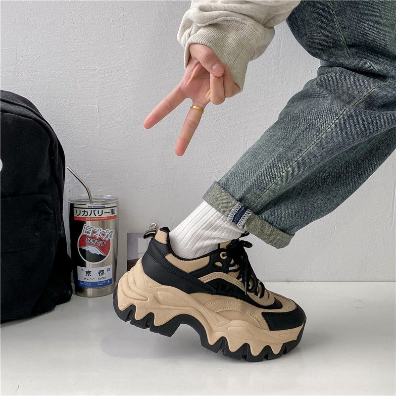 SEVEN_DAY SEPATU AYAH STYLE KUE BOLU PLATFORM TEBAL CASUAL SNEAKERS WANITA H-325 HITAM