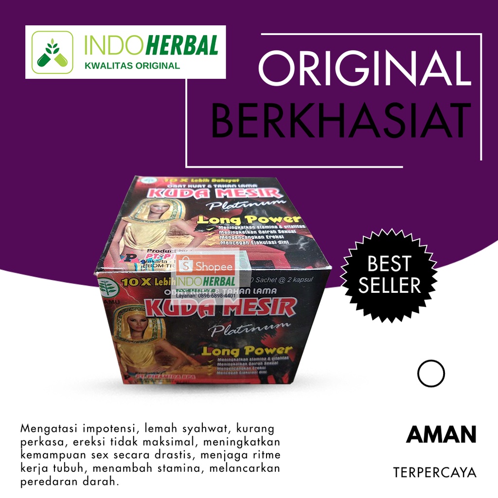 Suplemen Kesehatan Herbal Kapsul (Kuda) Mesir Platinum Original Obat Stamina Pria (Kuat) Tahan Lama
