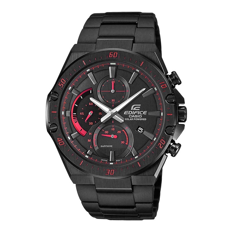 [PAYDAY] Jam Tangan Pria Casio Edifice Slim Line EFS-S560DC-1AVUDF Tough Solar Black Dial Black Stai