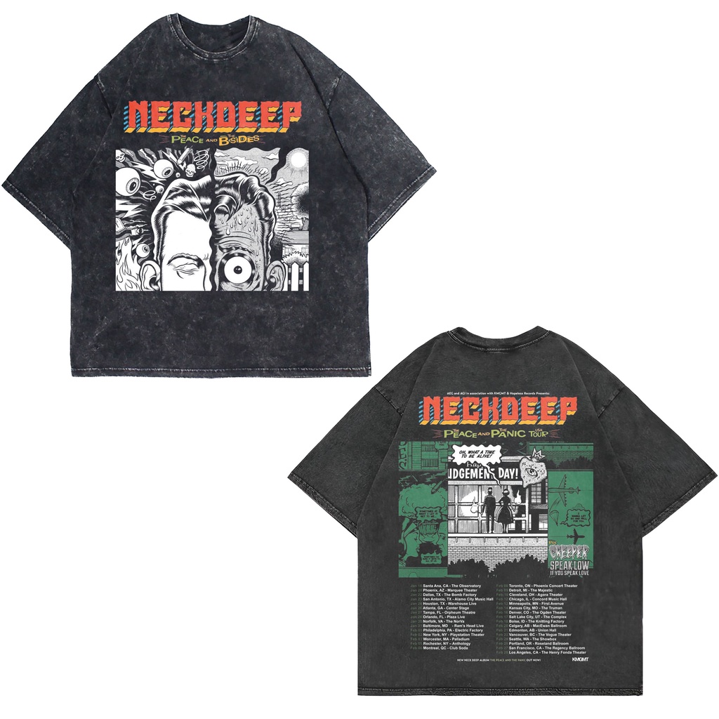 Patternmerch "neckdeep world tour concert" Oversize T-Shirt | Oversized | washing tee