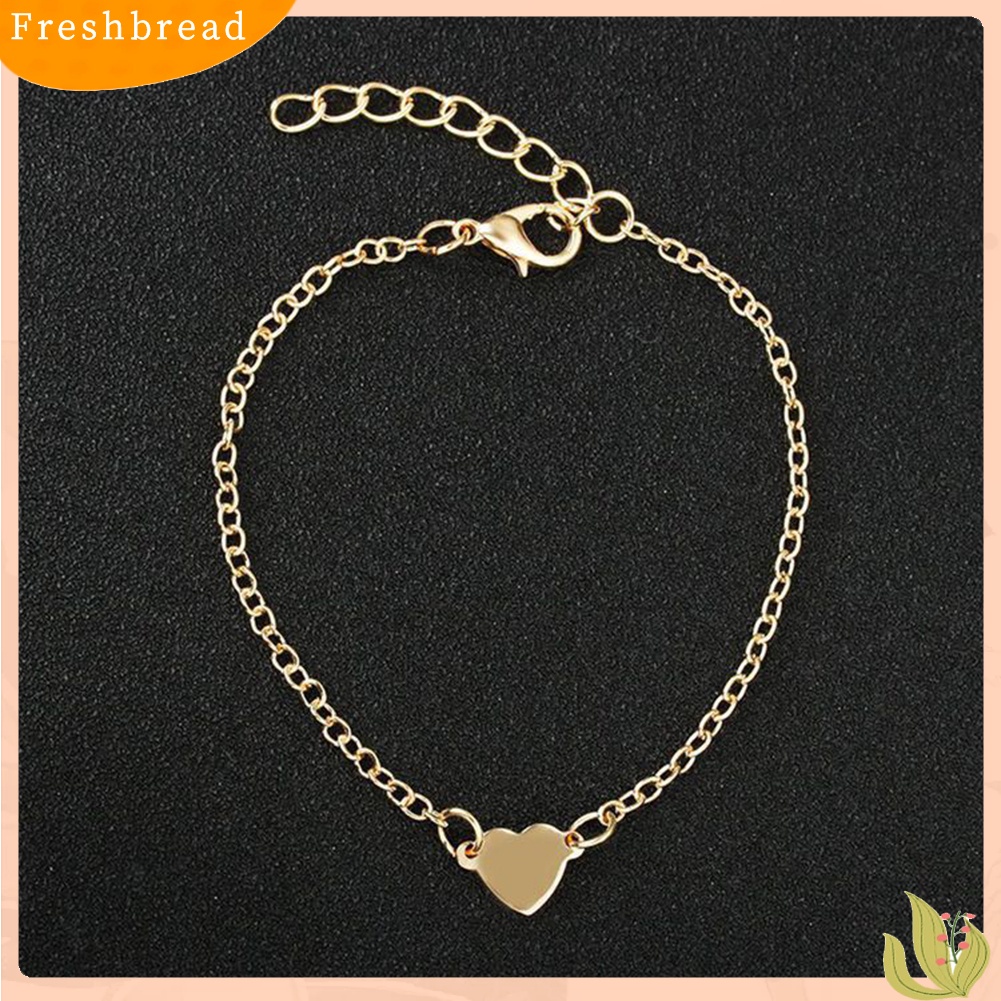 &lt; Freshbread &gt; Wanita Minimalis Cinta Hati Pesona Gelang Bangle Perhiasan Hadiah Hari Valentine