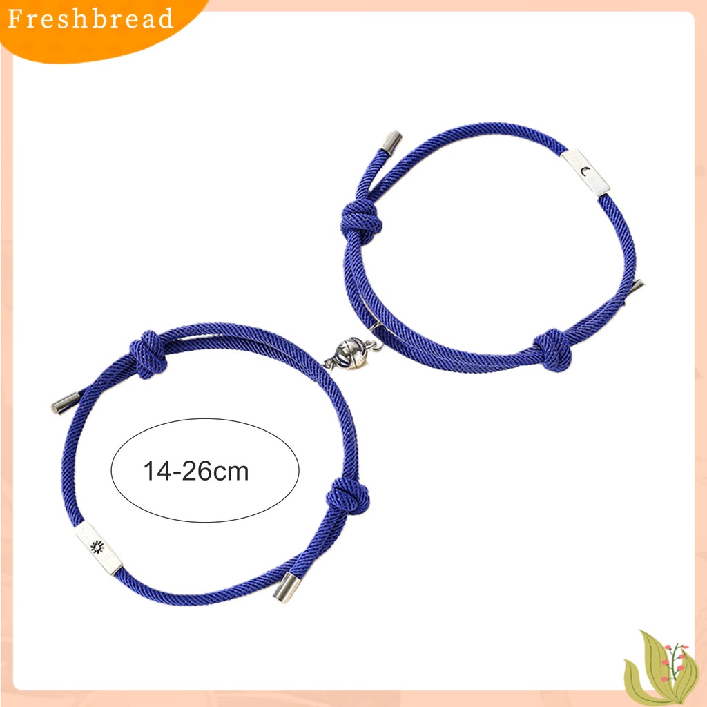 &lt; Freshbread &gt; 1pasang Gelang Mengepang Colorfast Dekorasi Multicolor Opsional Adjustable Gelang Pasangan Untuk Liburan