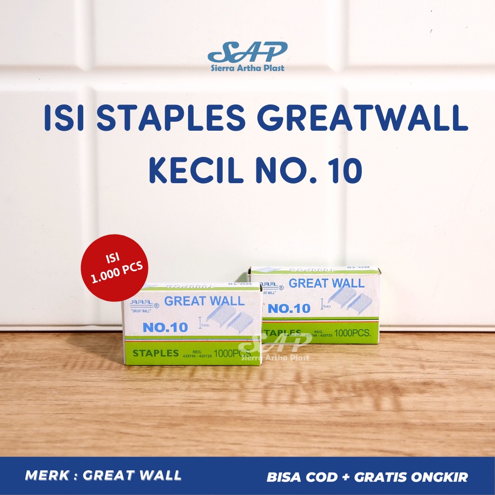 Refill/Isi Staples Greatwall Kecil No 10 ORI isi 1000pcs