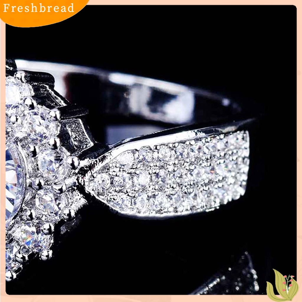 &lt; Freshbread &gt; Shiny Wedding Band Indah Tembaga Lady Trendi Pertunangan Cincin Perhiasan Aksesori