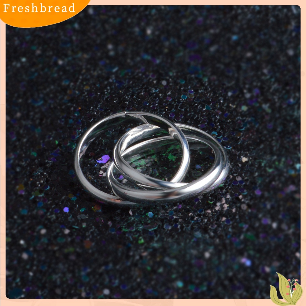 &lt; Freshbread &gt; Wanita Kreatif Halus 3circles Cross Finger Cincin Hadiah Perhiasan Pesta Pernikahan