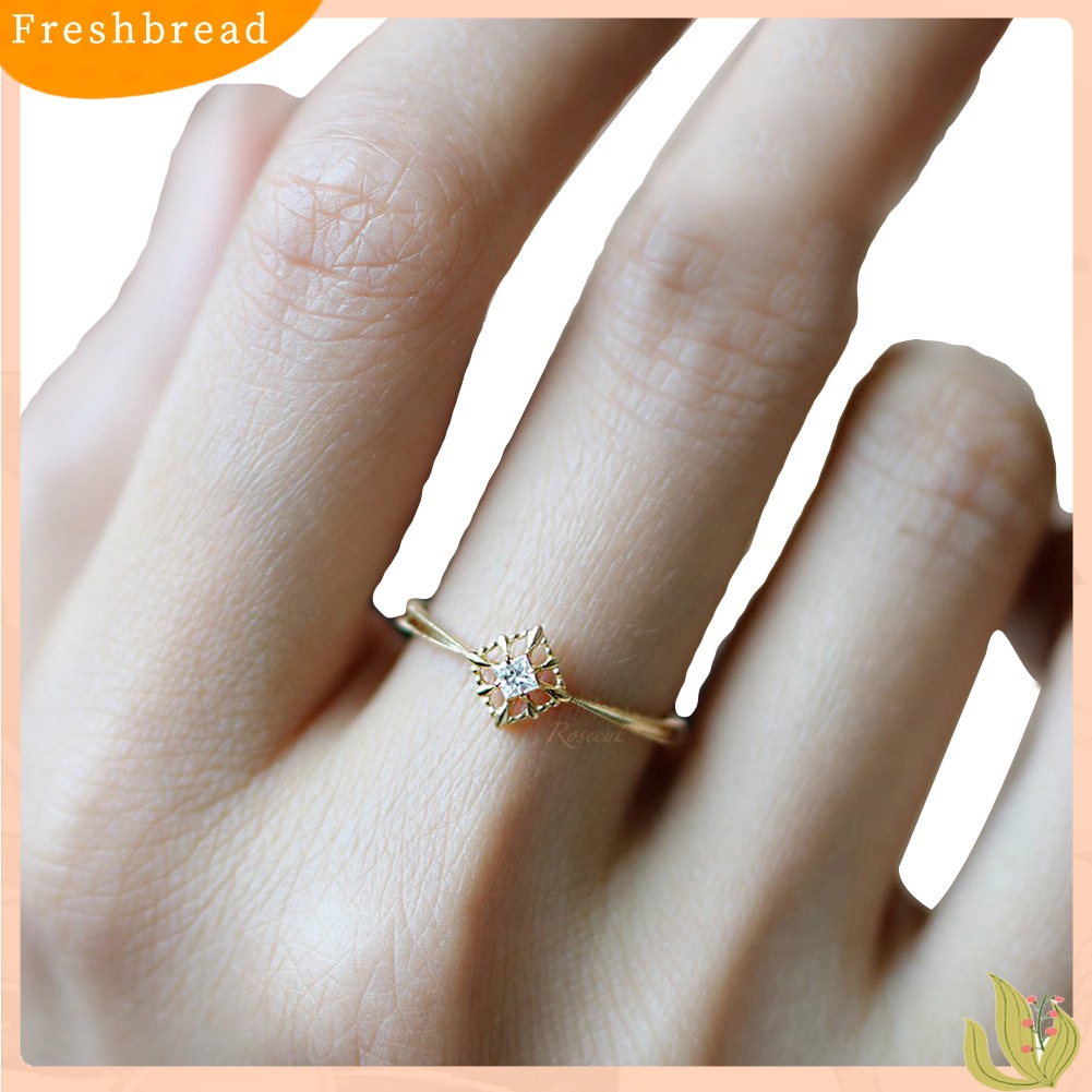 &lt; Freshbread &gt; Vintage Wanita Kubus Cubic Zirconia Bertatahkan Jari Cincin Pertunangan Perhiasan Hadiah