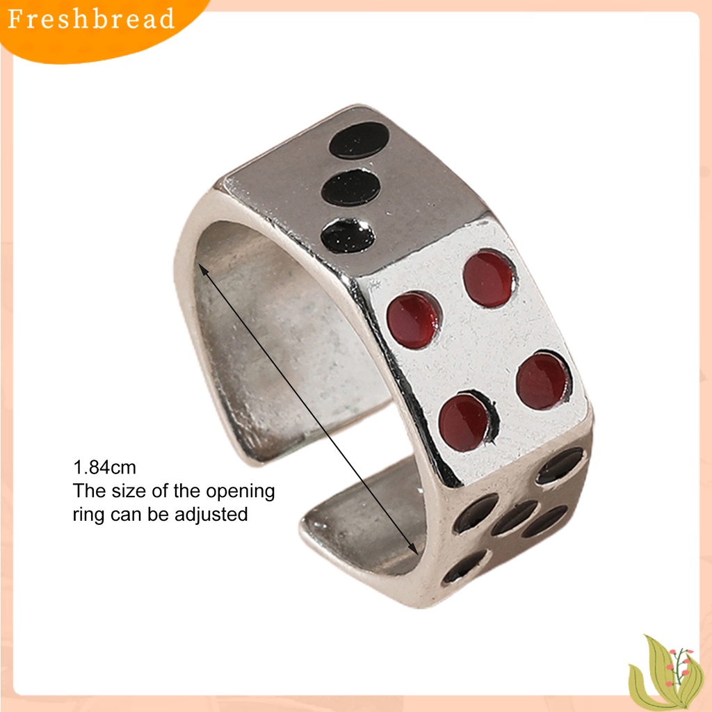 &lt; Freshbread &gt; Cincin Unisex Ukiran Dapat Disesuaikan Paduan Warna Perak Dadu Pembukaan Cincin Perhiasan Aksesori