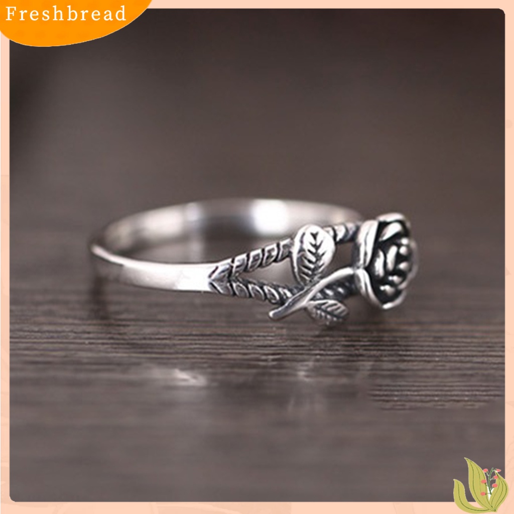 &lt; Freshbread &gt; Wanita Vintage Rose Finger Ring Fashion Alloy Circlet Hadiah Perhiasan Punk Sederhana