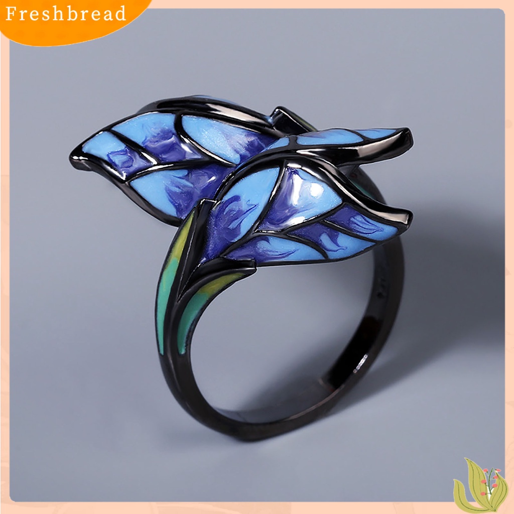 &lt; Freshbread &gt; Dekoratif Good-Looking Female Cincin Hadiah Elegan Warna Campur Kupu-Kupu Cincin Perhiasan Alat Ekstra