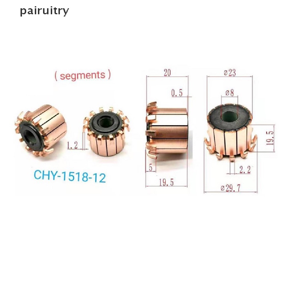 Prt8 *23 * 19.5mm 12P Gigi Kait Tembaga Tipe Komutator Motor Listrik CHY-1518-12 PRT