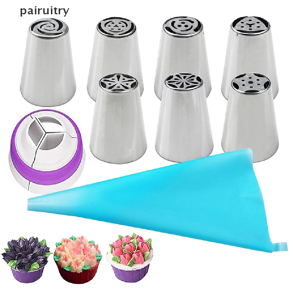 Prt7/11pcs/set Spuit Piping Icing Tulip Rusia Alat Kue Stainless Steel PRT