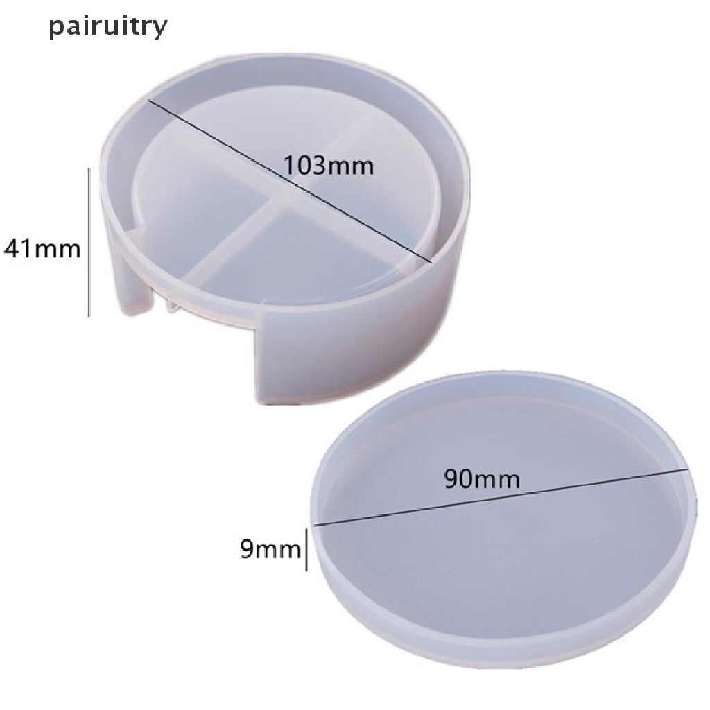 Prt Silicone Coaster Mat Tempat Penyimpanan Set Resin Casg Cetakan Epoxy Cetakan Craft DIY PRT