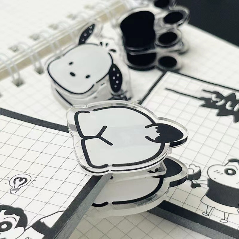 [Harga Grosir] Kartun Lucu Pochacco Belajar Note Klip Pesan Memo Pad Card Holder Multifungsi Acrylic File Folder Paper Clip Snack Sealer Klip Perlengkapan Alat Tulis Kantor
