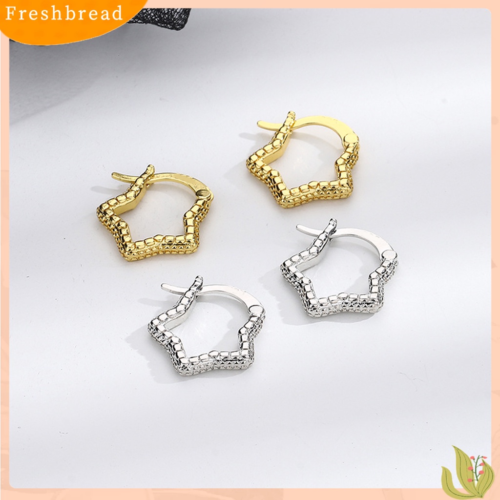 &lt; Freshbread &gt; 1pasang Anting Fashion Mewah Berkilau Tahan Aus Bentuk Pentastar Punk Pakaian Sehari-Hari Unisex Ringan Berkilau Anting-Anting Untuk Pacaran