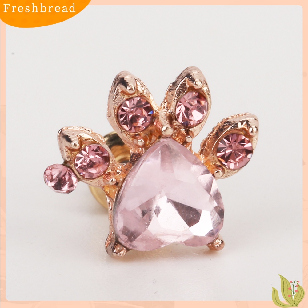 &lt; Freshbread &gt; Cute Cubic Zirconia Hias Kucing Paw Stud Anting Wanita Tindik Perhiasan Hadiah