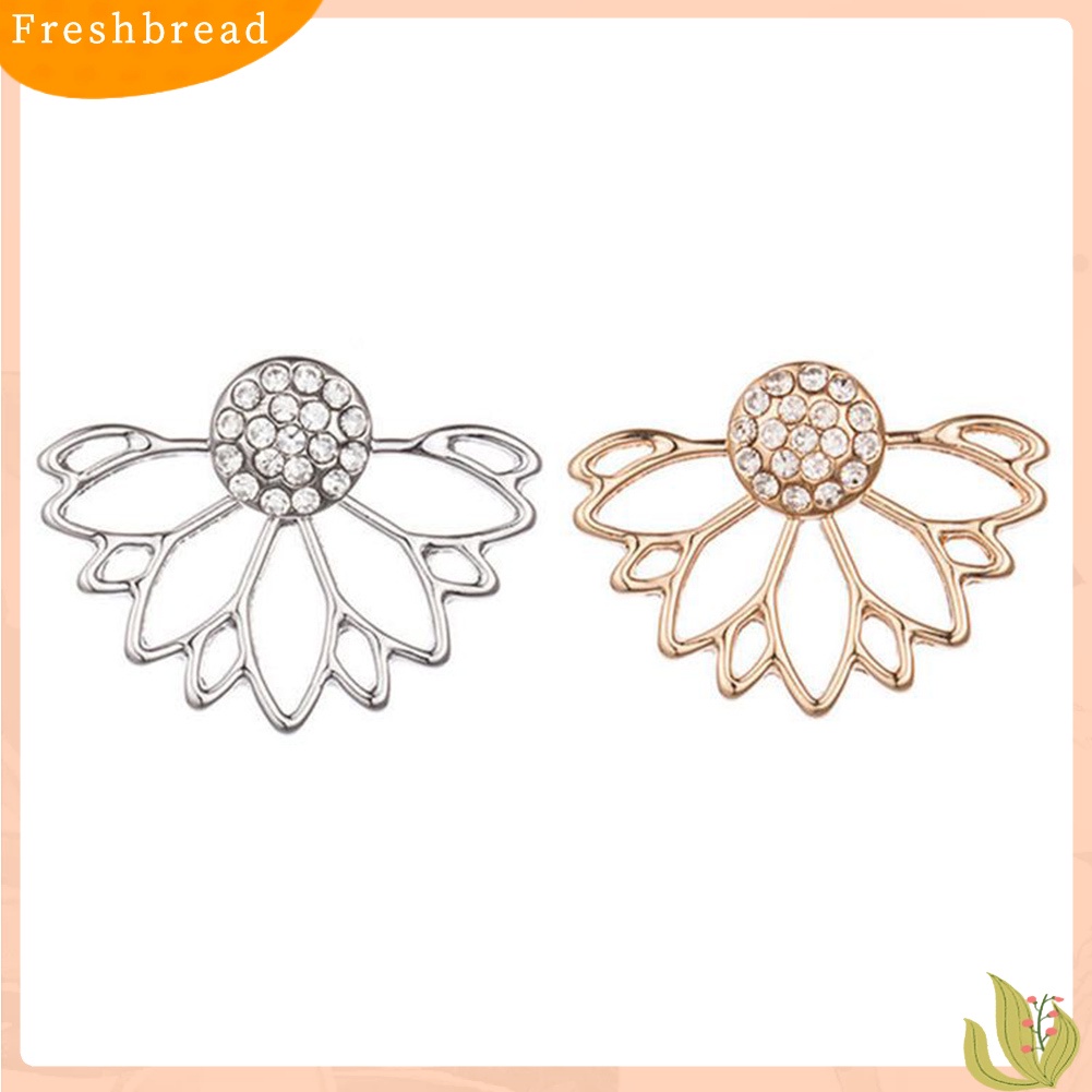 &lt; Freshbread &gt; Wanita Fashion Berlian Imitasi Mengkilap Berongga Keluar Telinga Jaket Stud Earrings Perhiasan Hadiah