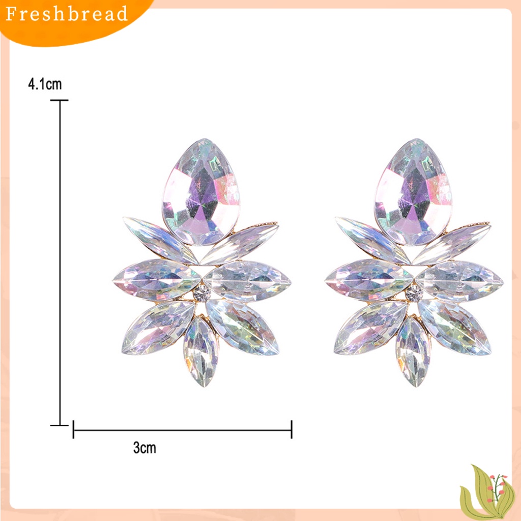 &lt; Freshbread &gt; 1pasang Anting Drop Wanita Indah Tahan Lama Alloy Fashion Mewah Berlian Imitasi Anting Tetesan Air Untuk Pesta