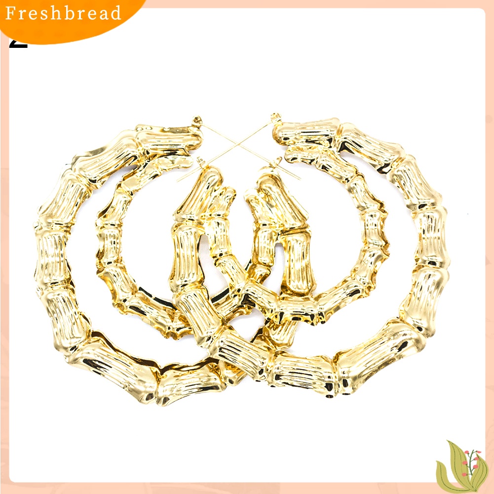 &lt; Freshbread &gt; Fashion Wanita Bambu Bersama Segitiga Jantung Anting Pesta Pernyataan Perhiasan Hadiah