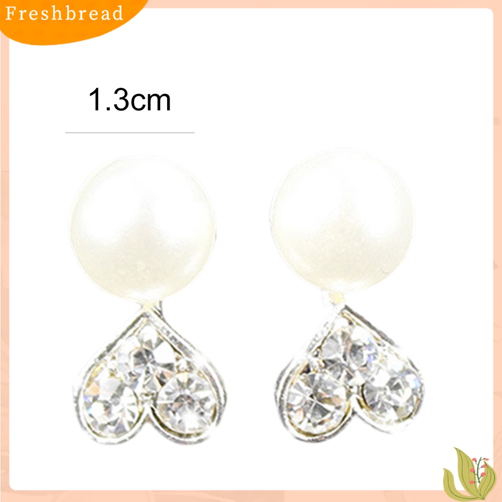 < Freshbread > 1pasang Ear Studs Heart Cubic Zirconia Korea Bow Rabbit Cherry Mutiara Imitasi Stud Earrings Aksesoris Perhiasan