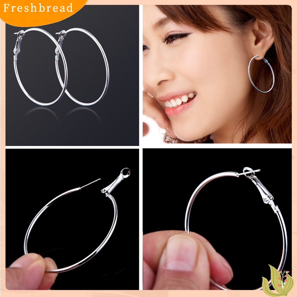 &lt; Freshbread &gt; 1pasang Wanita Lingkaran Besar Pesona Pernyataan Anting Hoop Pesta Malam Perhiasan Hadiah