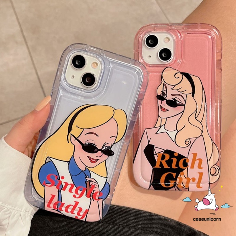 Shockproof Airbag Phone Case Kompatibel Untuk IPhone 7Plus 11 14 13 12 Pro MAX XR 6 6S Plus X XS MAX Kartun Lucu Funny Disney Princess Tpu Soft Cover