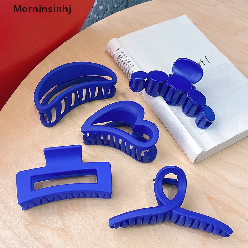 Mornin Klein Blue Scrub Besar Hair Claw Clip Acrylic Jepit Rambut Barrette Crab Hair Clips id