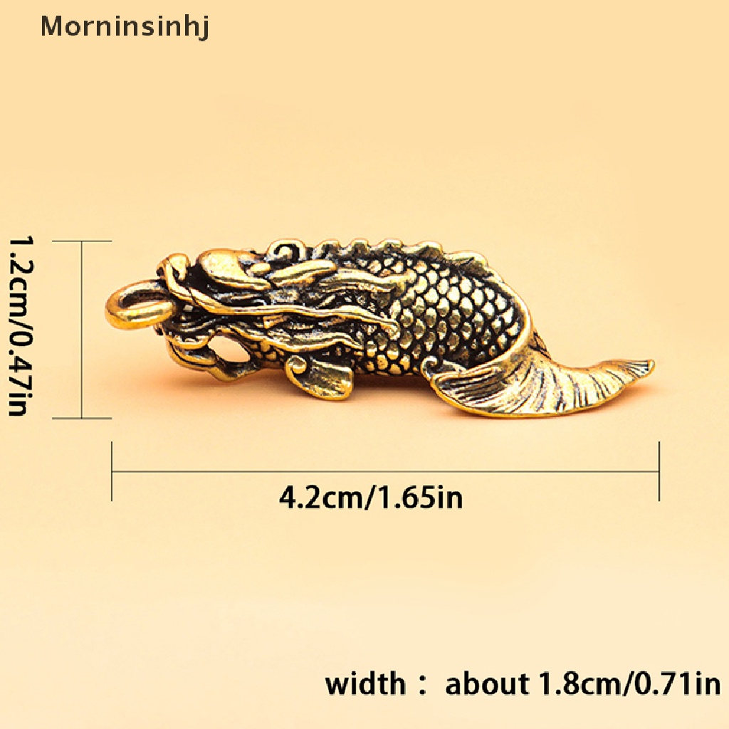 Mornin Patung Ikan Naga Tembaga Vintage Ornamen Kecil Kuningan Patung Miniatur Hewan Hiasan Meja Dekorasi Rumah Kerajinan Gantungan Kunci id