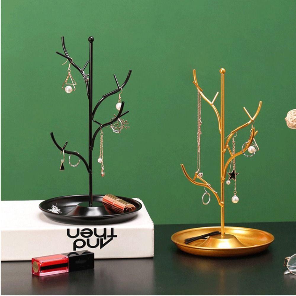 Mxbeauty Display Perhiasan Berdiri Trendi Fashion Desain Niche Anting Holder Bracket Hadiah Gadis Besi Ins Style Necklace Holder