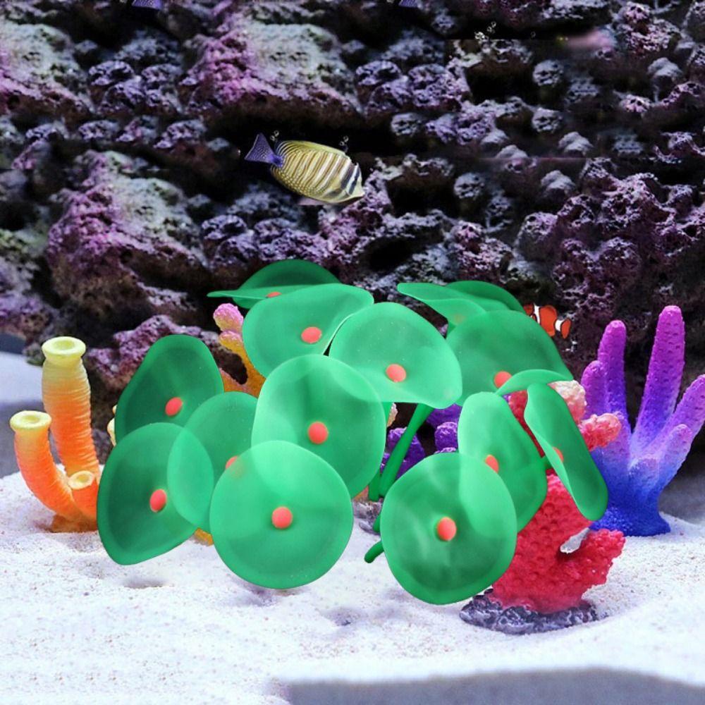 [Elegan] Sea Anemone Lifelike2023Lucu Untuk Fish Tank Decor Silicone Luminous Fake Anemone