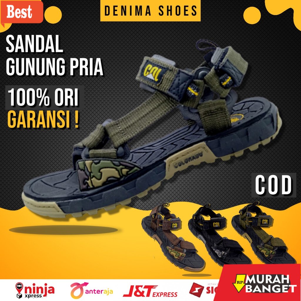 Cocok buat lebaran- Sandal Gunung Pria Wanita Sendal Cowok Dewasa Keren Kekinian import Original