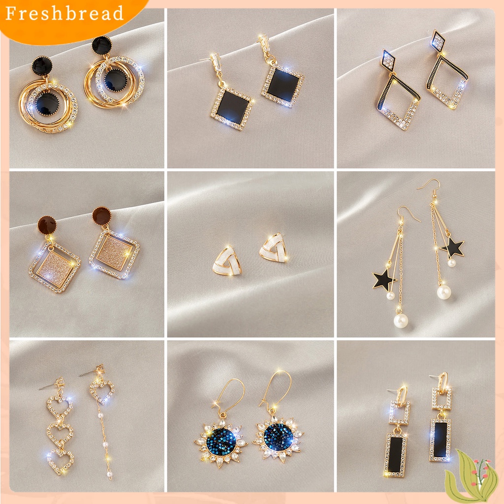 {In Stock} 1pasang Anting Menjuntai Hati Berlian Imitasi Perhiasan Gaya Korea Mutiara Imitasi Stud Earrings Hadiah Ulang Tahun