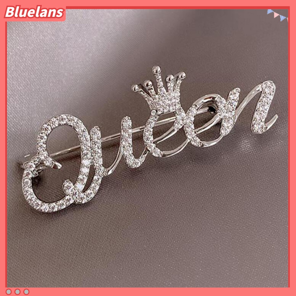 {In Stock} Bros Wanita Bentuk Huruf Berlian Imitasi Mewah Stainless Dress Pin Untuk Perjamuan