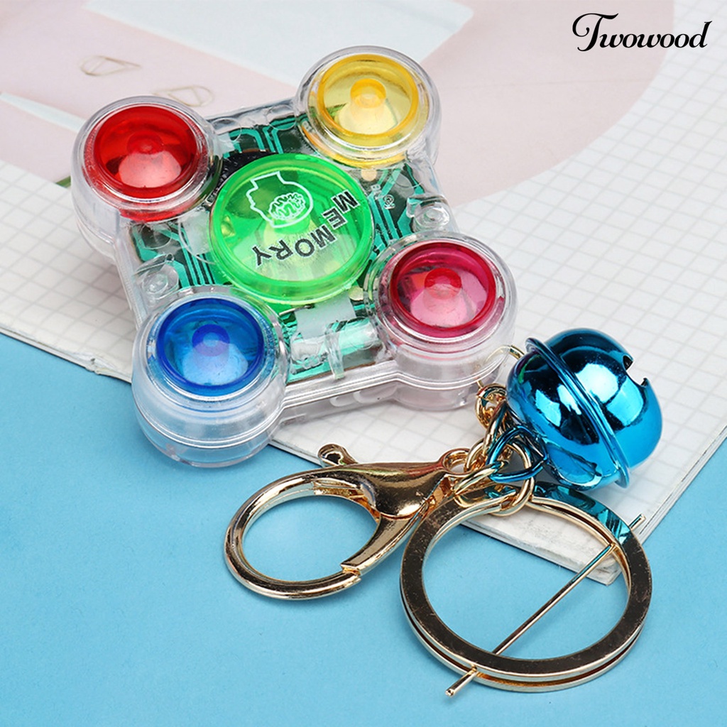 Twowood Keychain Ornamen Mini Klasik Kartun Dengan Bell Tahan Jatuh Menghilangkan Boredom Saku Plastik Mesin Memori Mainan Keychain Liontin