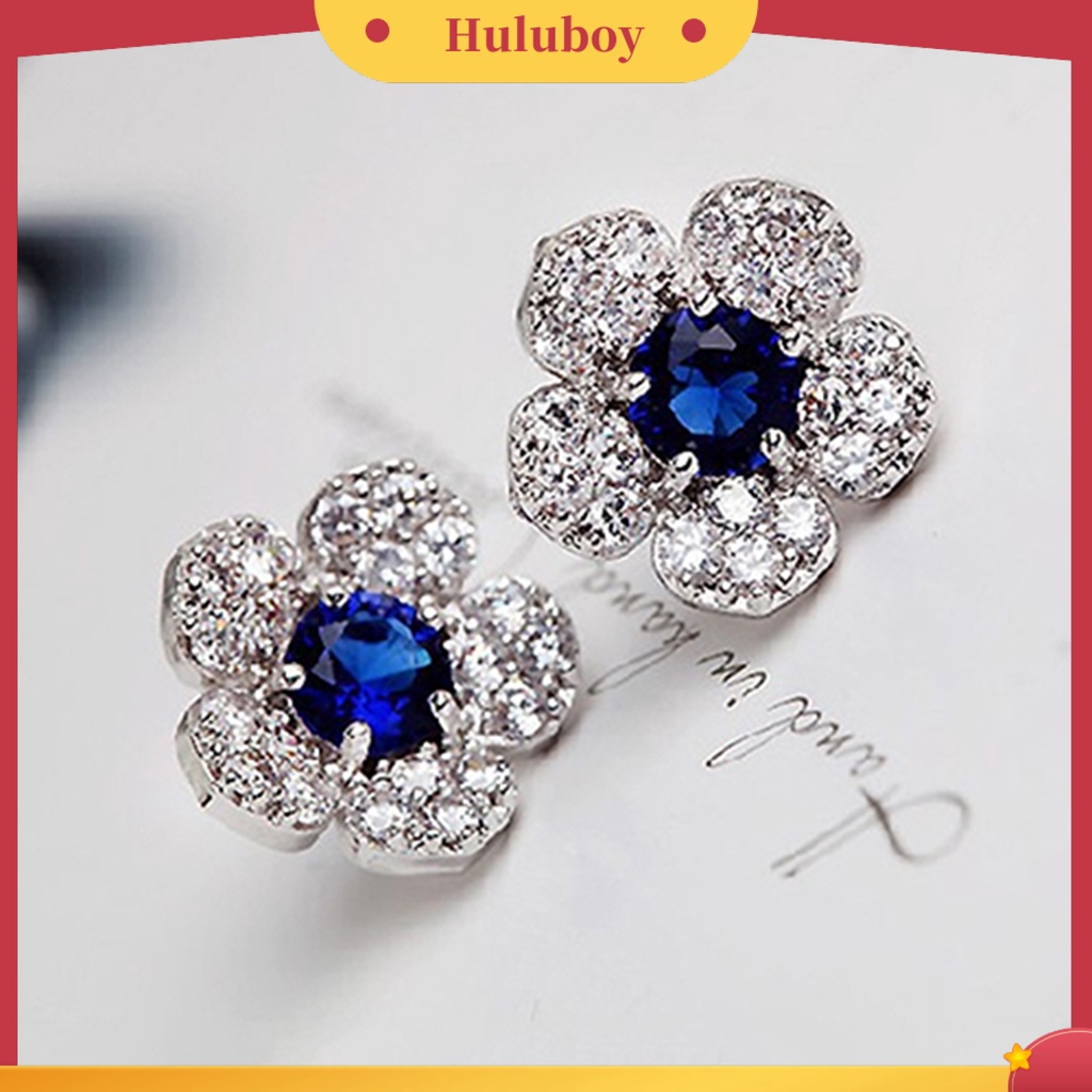 {Ready Stock} Anting Tusuk Bentuk Bunga Desain Alloy Menawan Berlian Imitasi Hias Ear Studs Untuk Wanita