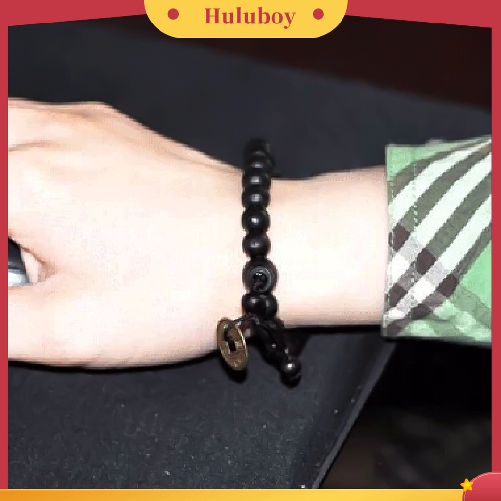 {Ready Stock} Gelang Manik-Manik Kayu Perhiasan Vintage Liontin Tembaga Bangle Untuk Unisex