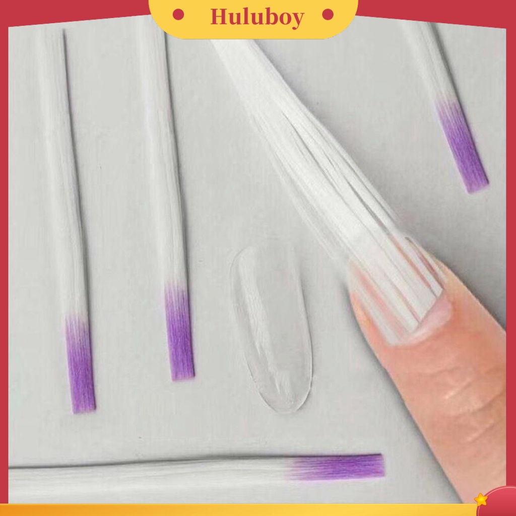 {In Stock} 10Pcs Serat Ekstensi Kuku Fleksibel Nail Art Fiber Quick Extension Glass Gel Sticker Untuk Salon Kuku