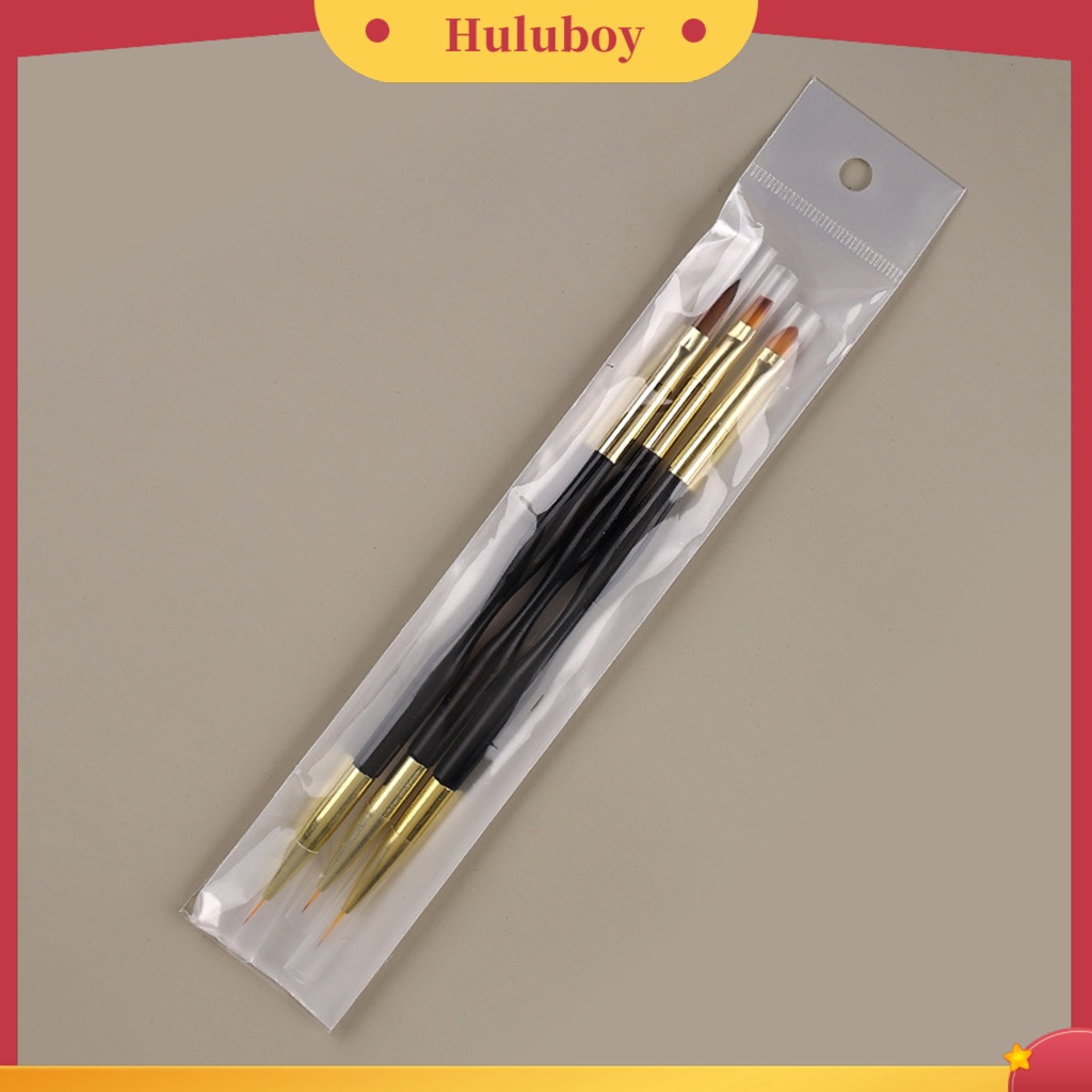 {In Stock} 3Pcs Sikat Kuku Multifungsi DIY Double Head 3D Tips Manicure Drawing Brush Untuk Salon Kuku