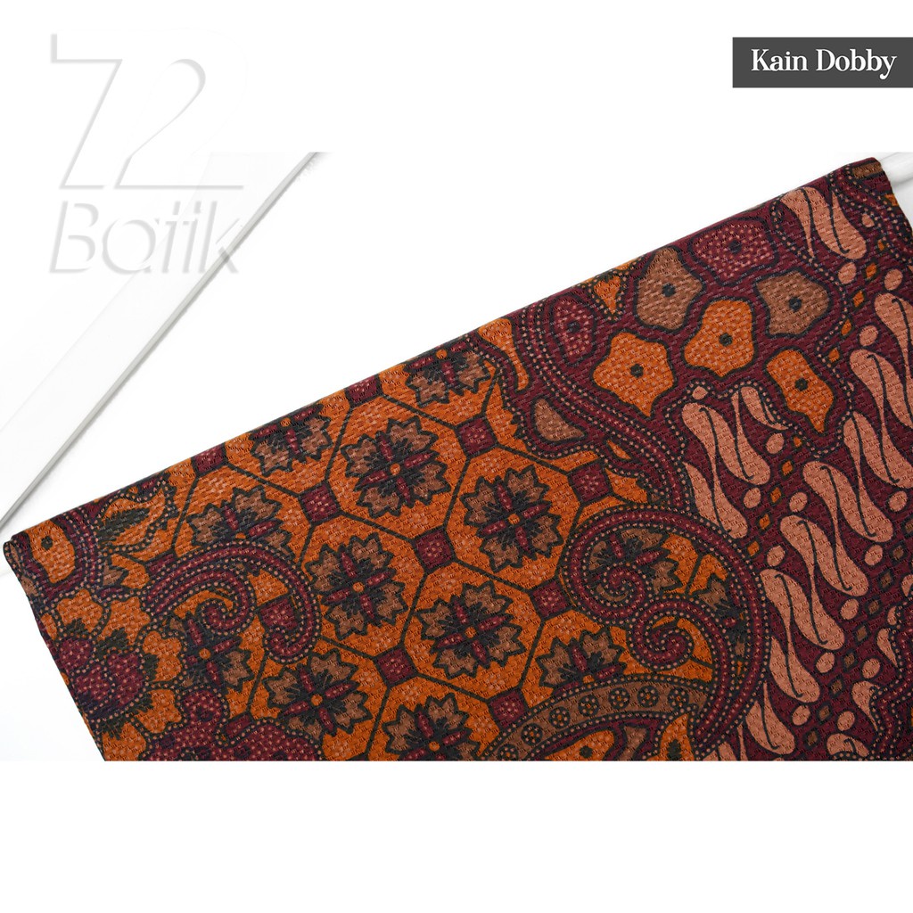 KAIN BATIK PREMIUM Dobby Motif Sekar Jagad Warna Orange Coklat Maroon 723372 Cap 72 Jarik Jarit Samping Kebat Panjang Batik Dobby Modern Premium Bahan Seragam Batik Pernikahan Kantor Keluarga Murah Kamen Jadi Batik Bali Lembaran