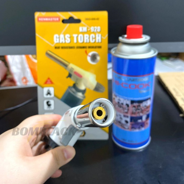 Paket Gas Torch + Gas Hi Cook 230 gr Pematik Gas Kompor Api Blow Torch