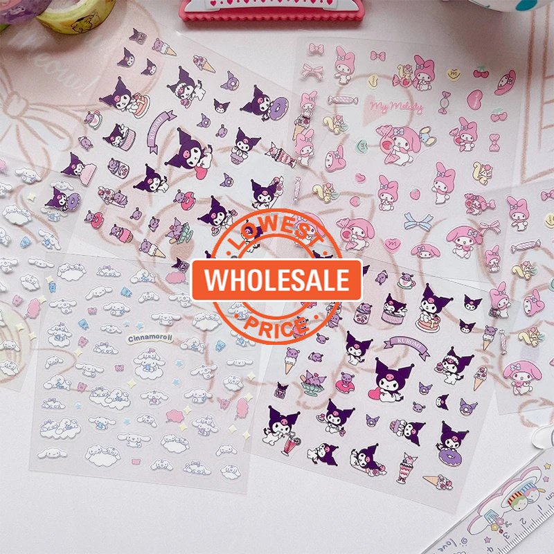 [Harga Grosir] [Unggulan] 1pc Stiker Buku Besar Tangan Tahan Air Sanrio Stiker PVC Transparan DIY Bahan Akun Tangan Kartun Siswa Alat Tulis Perlengkapan Kantor Sekolah