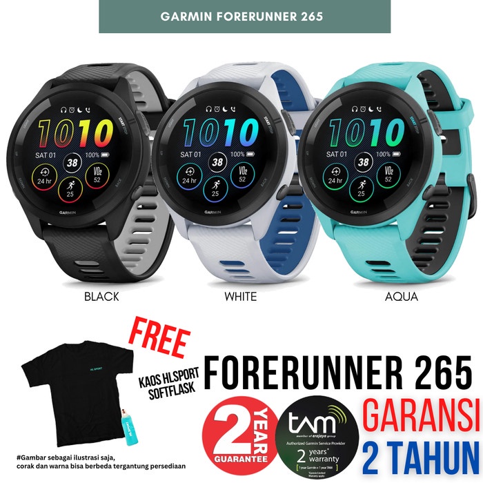 Garmin Forerunner 265 265S FR265 FR265S AMOLED Music Garansi TAM