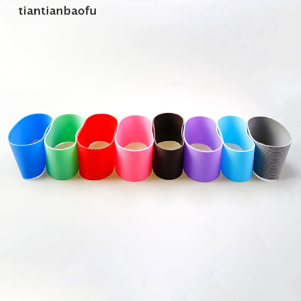 [tiantianbaofu] Silicone Cup Sleeve Bottle Non-slip Gelas Botol Penutup Mug Keramik Bungkus Kopi Butik