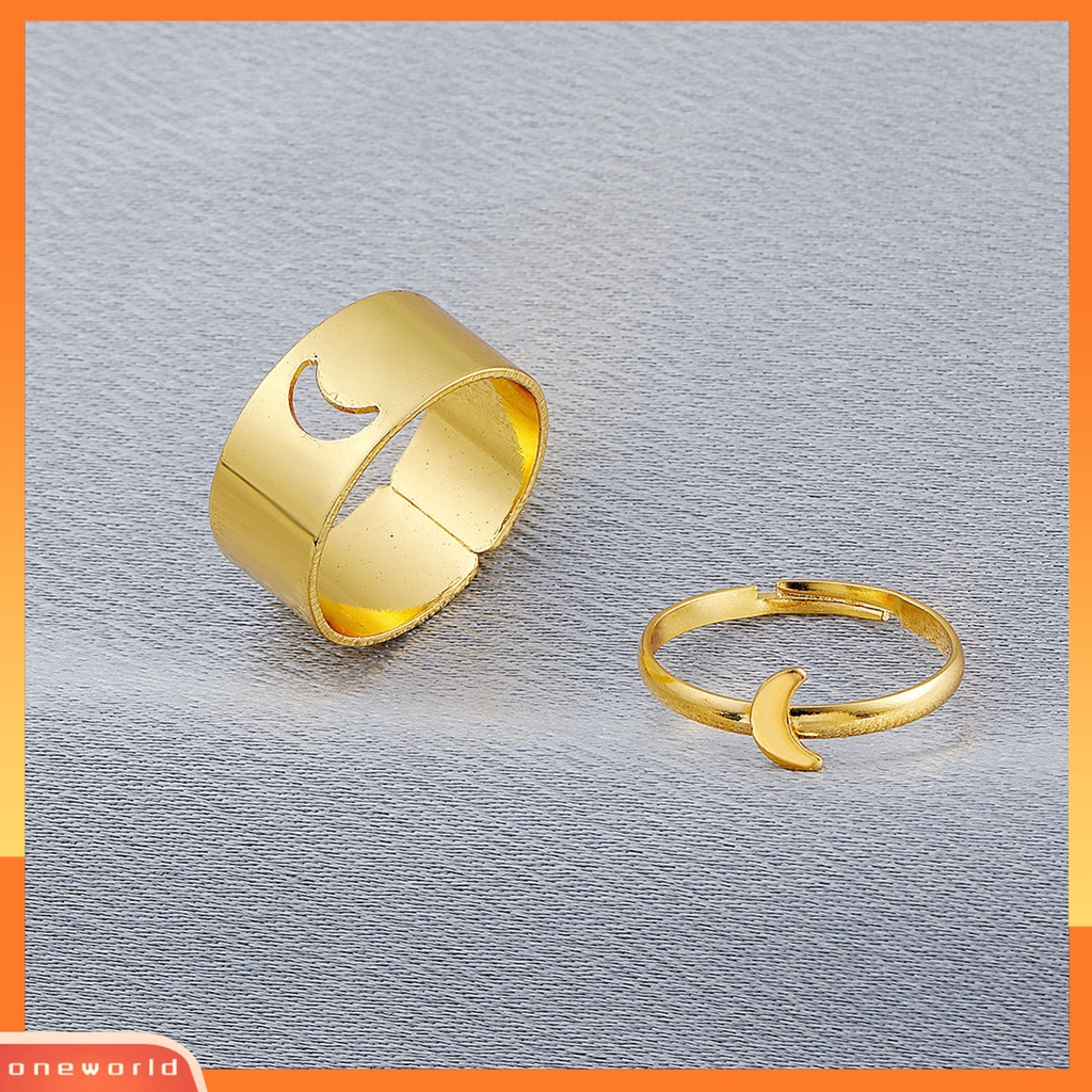 [EONE] 2pcs Cincin Jari Pesawat Bintang Bulan Hollow Pria Wanita Vintage Butterflies Rings Untuk Pernikahan