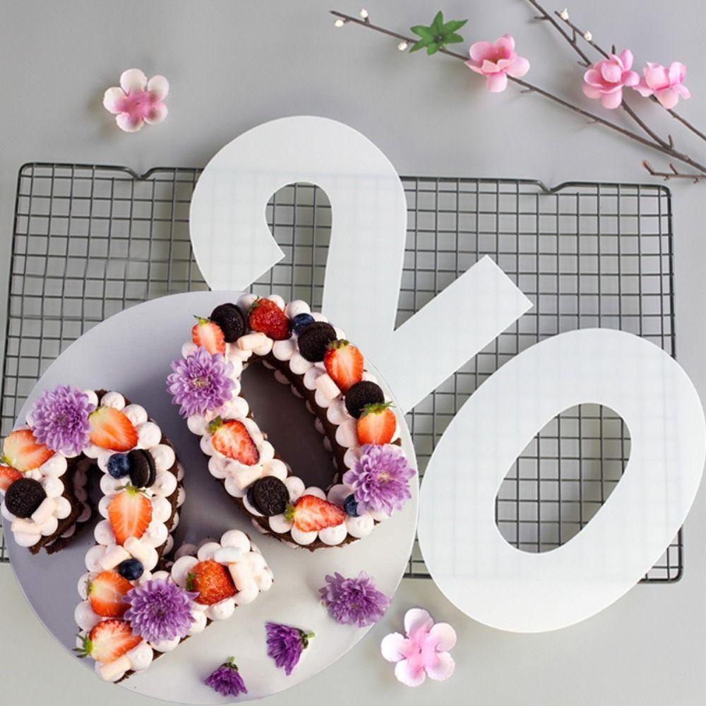 [Elegan] Cetakan Kue Aksesoris Masak Plastik Bermanfaat Cetakan Pemotongan Ulang Tahun Desserts Membuat Template Datar